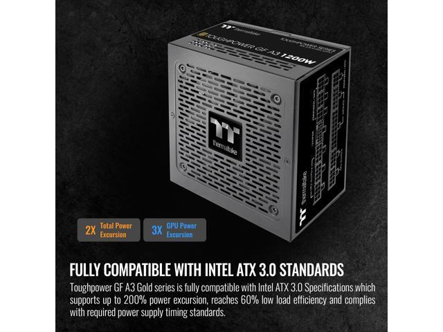 Thermaltake - Toughpower GF A3 1200W 80 PLUS Gold PCIe Gen 5 ATX 3.0 Ready Fully Modular Power Supply - Black - image 5