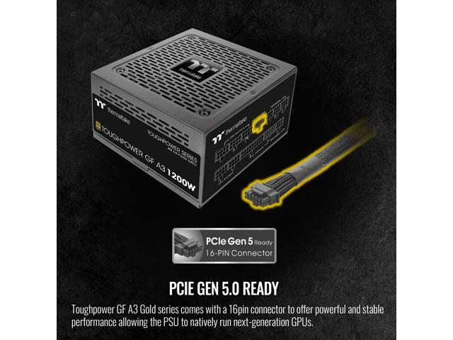 Thermaltake - Toughpower GF A3 1200W 80 PLUS Gold PCIe Gen 5 ATX 3.0 Ready Fully Modular Power Supply - Black - image 6
