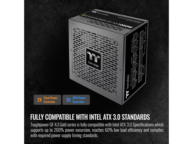 Thermaltake - Toughpower GF A3 1050W 80 PLUS Gold PCIe Gen 5 ATX 3.0 Ready Fully Modular Power Supply - Black - image 5