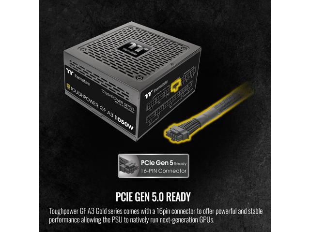Thermaltake - Toughpower GF A3 1050W 80 PLUS Gold PCIe Gen 5 ATX 3.0 Ready Fully Modular Power Supply - Black - image 6