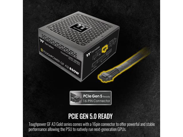 Thermaltake - Toughpower GF A3 850W 80 PLUS Gold PCIe Gen 5 ATX 3.0 Ready Fully Modular Power Supply - Black - image 6