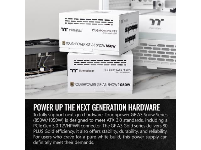 Thermaltake - Toughpower GF A3 1050W 80+ Gold PCIe Gen 5 ATX 3.1 Fully Modular Power Supply - Snow - image 4