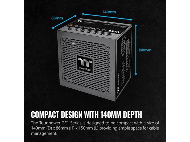 Thermaltake - GF1 (2024) 850W 80 PLUS Gold Fully Modular Power Supply - Black - image 7