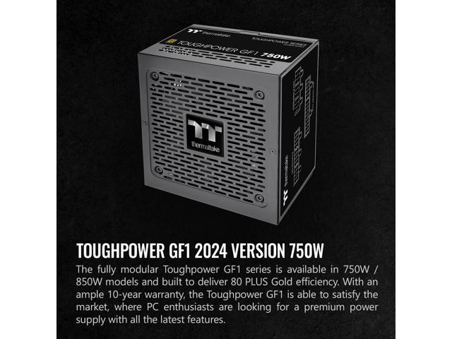Thermaltake - GF1 (2024) 750W 80 PLUS Gold Fully Modular Power Supply - Black - image 3