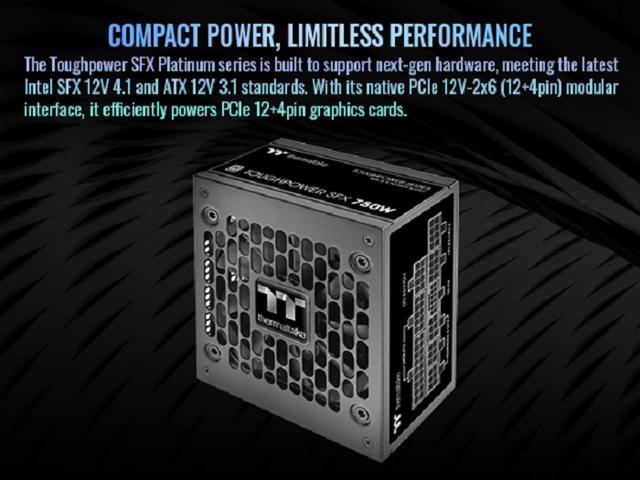 Thermaltake - Toughpower SFX 750W 80Plus Platinum ATX 3.1 Standard Power Supply - Black - image 3