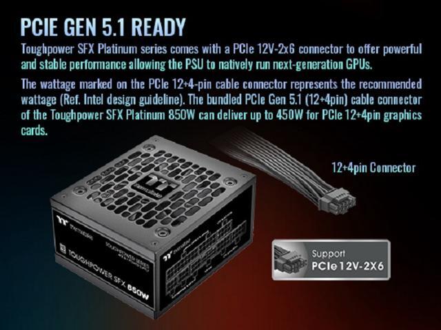 Thermaltake - Toughpower SFX 850W 80Plus Platinum ATX 3.1 Standard Power Supply - Black - image 7