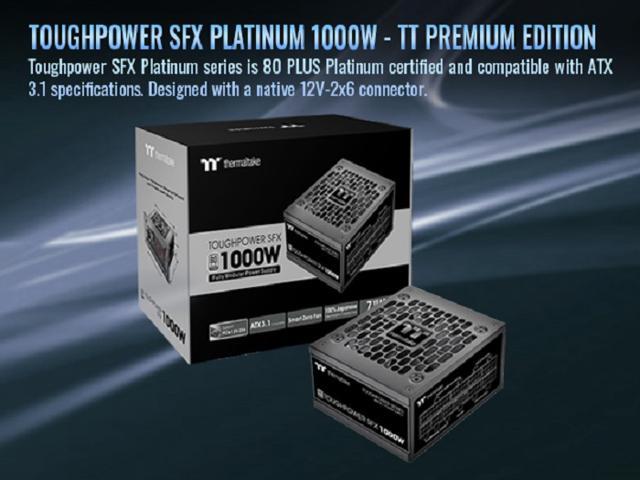 Thermaltake - Toughpower SFX 1000W 80Plus Platinum ATX 3.1 Standard Power Supply - Black - image 3