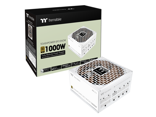 Thermaltake Toughpower GF3 1000W; ATX 3.1; Native PCIe 5.1 12V-2x6; Full Modular; Flat Cables; Color Matched Connectors; Japanese Main Capacitors;... PSU