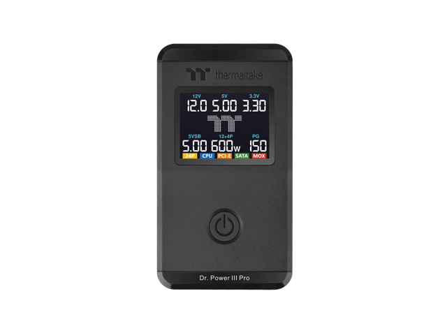 Thermaltake Dr. Power III Pro; ATX Power Supply Tester; Voltage/Continuity/PG; up to ATX12V v3.1 spec; 24pin Main Board/12V-2X6/ 4+4 EPS/6+2 PCIe/.
