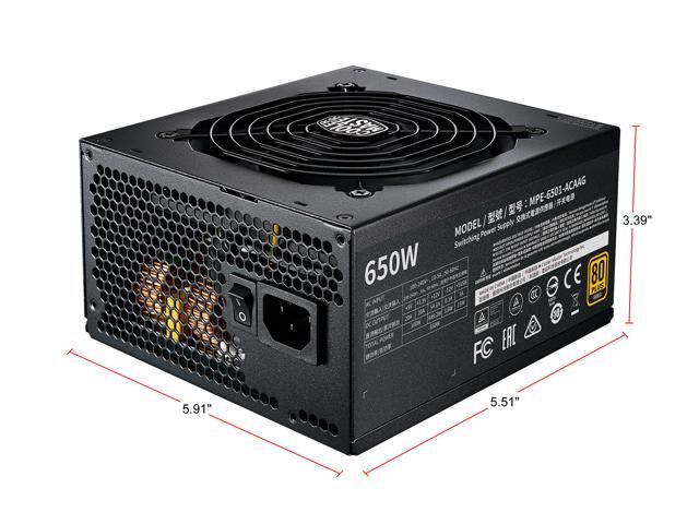 Cooler Master MWE Gold 650 V2 Fully Modular, 650W, 80+ Gold Efficiency, Quiet HDB Fan, 2 EPS Connectors, High Temperature Resilience, 5 Year Warranty