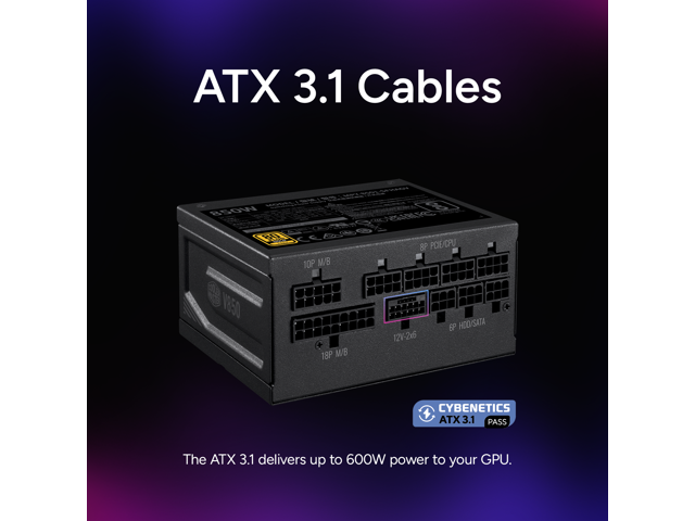 Cooler Master V850 SFX Gold 850W Fully Modular Power Supply - 80+ Gold Certified SFF PSU, ATX 3.1 & PCIe 5.1 Ready, 90 Degree Angled Cable, Low...