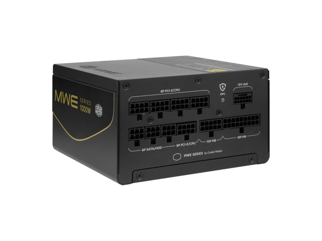 Cooler Master MWE V4 ATX 3.1 PCIe 5.1 Ready Fully Modular 1000W Power Supply - GPU Shield, 80+ Gold, Native dual color 12V-2x6, 10 Year Warranty