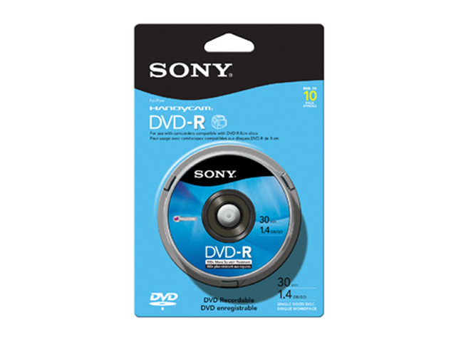SONY 1.4GB DVD-R 10 Packs Media Model 10DMR30RS1H