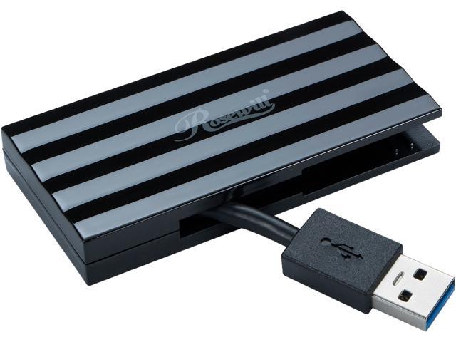 Rosewill 4-Port Slim USB 3.0 Mini Hub, Compatible with Windows & Mac OS, Portable Pocket Size Travel Accessory, RHB-320B