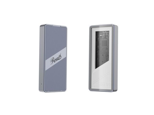Rosewill 40Gbps M.2 NVMe SSD Enclosure with Cooling Fan, Transparent Back Plate, Support M.2 NVMe SSD up to 8TB, Compatible with Thunderbolt 3/4/USB4/3.2/2.0 M1 M2 Pro/Max, PC, MacBook, IPAD, Chrome