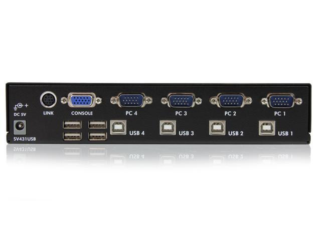 StarTech. com SV431USB 4 Port Professional VGA USB KVM Switch with Hub