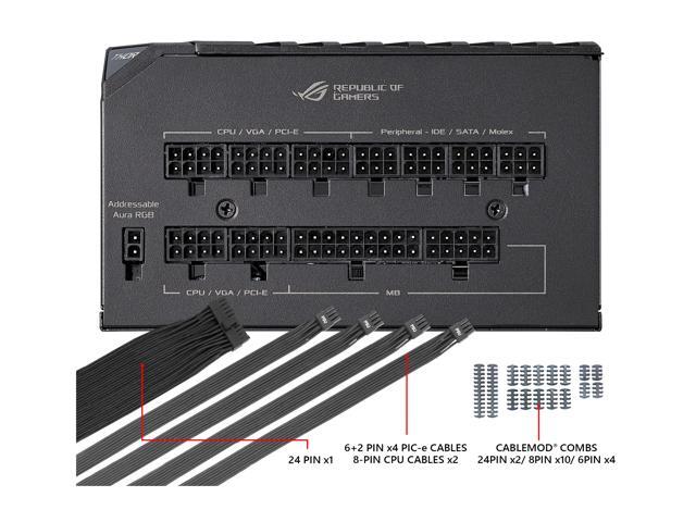 ASUS ROG Thor 850 80+ Platinum 850W Fully Modular RGB Power Supply with LIVEDASH OLED Panel and 10 Year Warranty