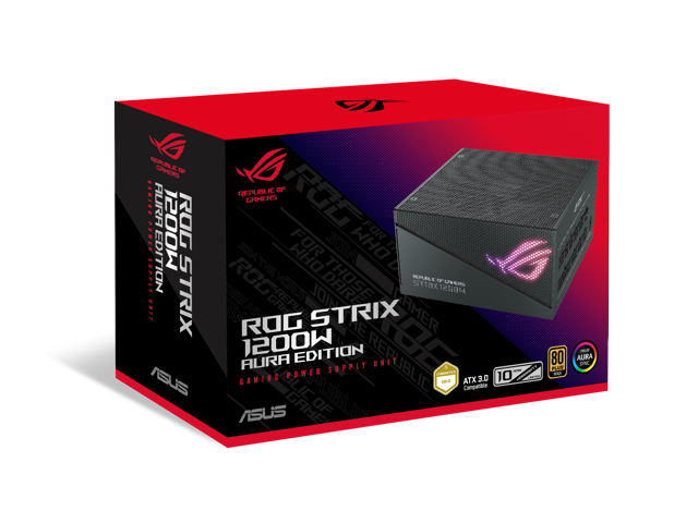 ASUS ROG Strix 1200W Gold Aura Edition (Fully Modular Power Supply, 80+ Gold Certified, ATX 3.0, Cybenetics Lambda A+ Certification, PCIe Gen 5.0...