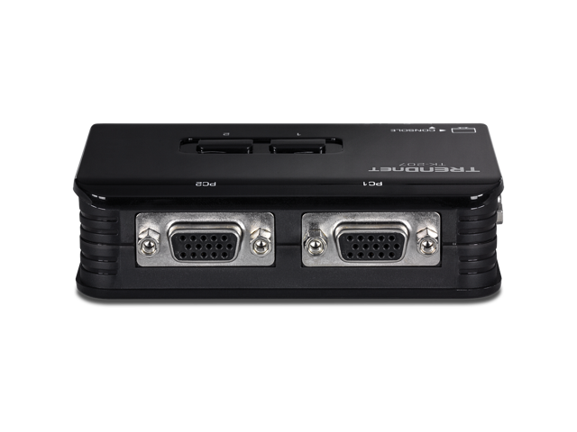 TRENDnet 2-Port USB KVM Switch And Cable Kit, 2048 x 1536 Resolution, Device Monitoring, Auto-Scan, Audible Feedback, USB 1.1, Compliant With...