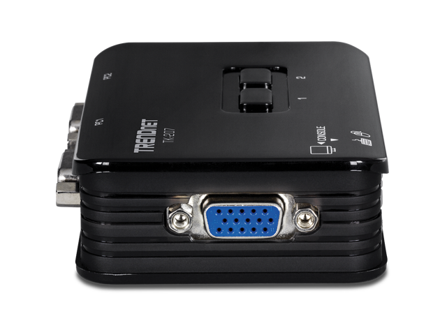 TRENDnet 2-Port USB KVM Switch And Cable Kit, 2048 x 1536 Resolution, Device Monitoring, Auto-Scan, Audible Feedback, USB 1.1, Compliant With...