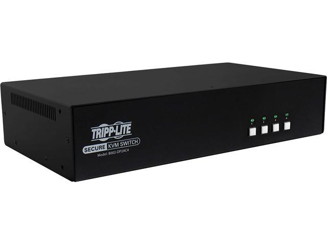 Tripp Lite Secure 4 Port KVM Switch, DisplayPort to DisplayPort, Dual Monitor, 4K, NIAP PP3.0, Audio, Common Access Card, TAA-Compliant (B002-DP2AC4)