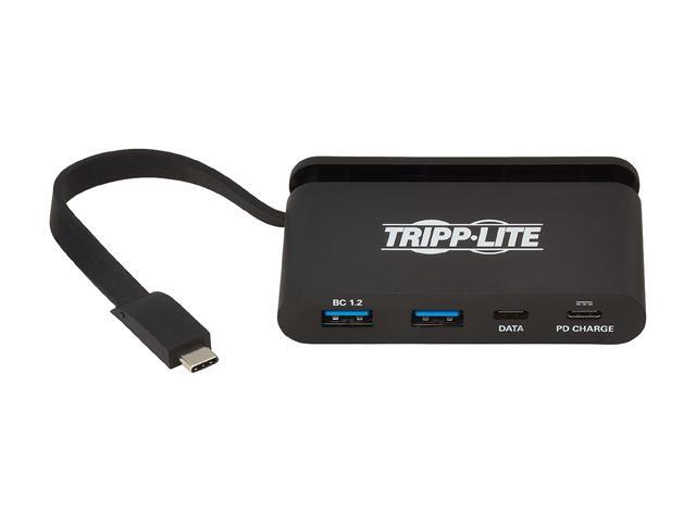 Tripp Lite U460-T04-2A2C-2 USB 3.1 Gen 2 USB-C Portable Hub with 2 USB-C Ports and 2 USB-A Ports, Thunderbolt 3 Compatible, Black