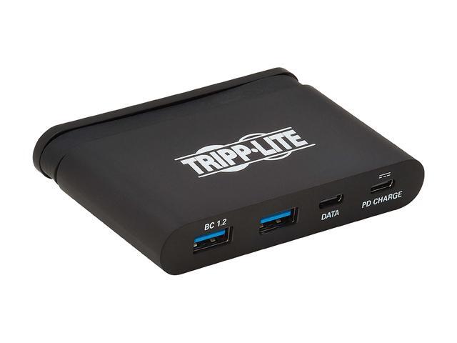Tripp Lite U460-T04-2A2C-2 USB 3.1 Gen 2 USB-C Portable Hub with 2 USB-C Ports and 2 USB-A Ports, Thunderbolt 3 Compatible, Black