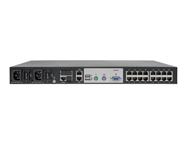 16-Port Cat5 KVM over IP Switch with Virtual Media - 1 Local & 1 Remote User, 1U Rack-Mount, TAA