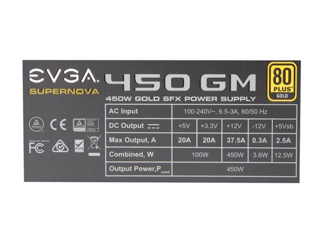 EVGA SuperNOVA 450 GM, 80 Plus Gold 450W, Fully Modular, ECO Mode with DBB Fan, Includes Power ON Self Tester, SFX Form Factor, Power Supply,...
