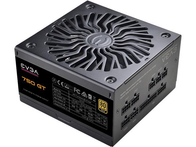 EVGA SuperNOVA 750 GT, 80 Plus Gold 750W, Fully Modular, Auto Eco Mode with FDB Fan, 7 Year Warranty, Includes Power ON Self Tester, Compact 150mm.