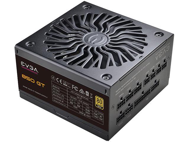 EVGA SuperNOVA 850 GT, 80 Plus Gold 850W, Fully Modular, Auto Eco Mode with FDB Fan, 7 Year Warranty, Includes Power ON Self Tester, Compact 150mm.