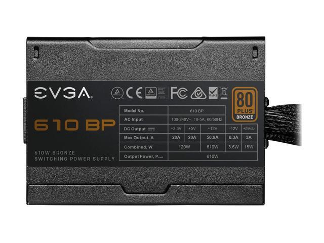 EVGA 610 BP, 80+ BRONZE 610W, 3 Year Warranty, Power Supply 100-BP-0610-K1
