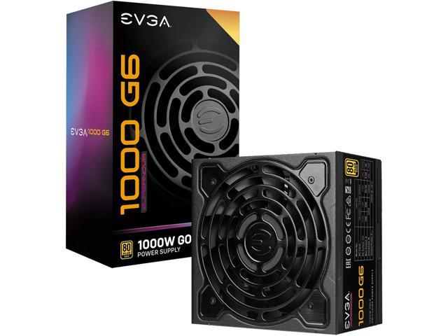 EVGA SuperNOVA 1000 G6, 80 Plus Gold 1000W, Fully Modular, Eco Mode with FDB Fan, 10 Year Warranty, Includes Power ON Self Tester, Compact 140mm.