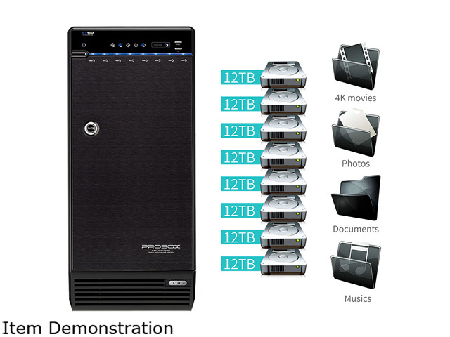 Mediasonic USB 3.1 Type C 8 Bay 3.5" SATA Hard Drive Enclosure - USB 3.1 Gen 2 10Gbps support UASP / S. M.A. R.T (H82-SU31C)