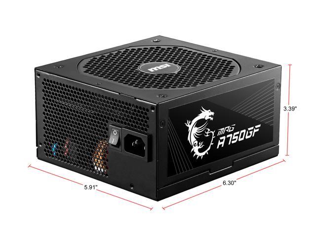 MSI MPG A750GF, 80 GOLD Full Modular Gaming PSU, Japanese Electrolytic capacitor, 750W ATX Power Supply