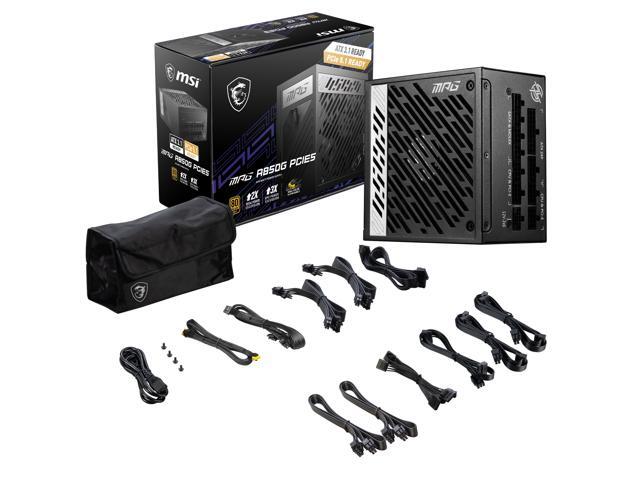 MSI MPG A850G PCIE5, Fully Modular Compact Gaming 850W Power Supply, 80+ Gold, Native 12V-2x6 Cable, 100% Japanese Capacitor, ATX 3.1 & PCIe 5.1...