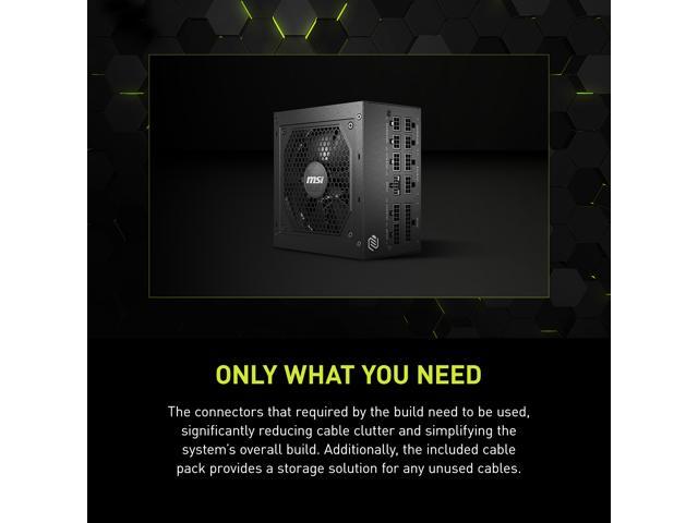 MSI - MAG A850GL PCIE5 850W ATX 3.1 &PCIe 5.1 Ready Full Modular 80 Plus Gold Gaming Power Supply - Black - image 10