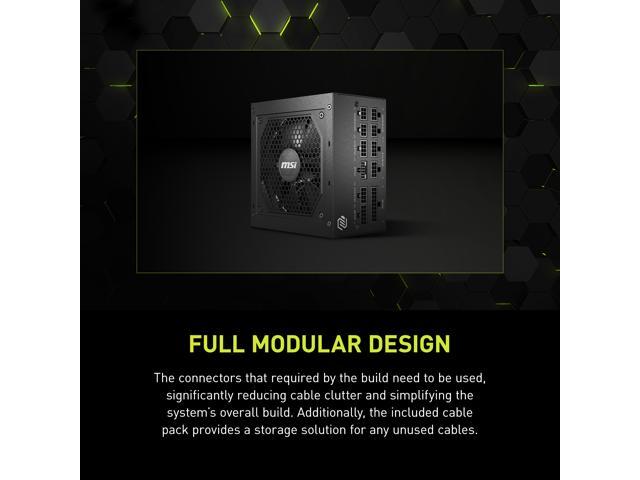 MSI - MAG A750GL PCIE 5 750W ATX 3.1 Full Modular 80 Plus Gold Gaming Power Supply - Black - image 10