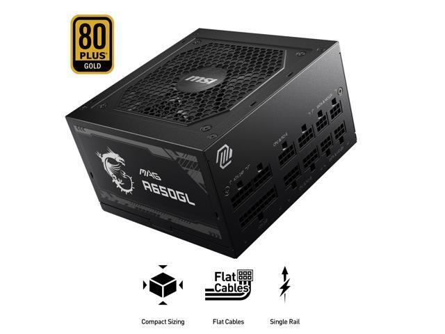 MSI MAG A650GL, Fully Modular Compact Gaming 650W Power Supply, 80+ Gold, ATX PSU, 10 Year Warranty