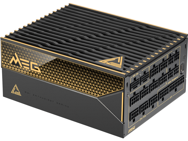 MSI - MEG Ai1600T PCIE5 1600W ATX 3.1 & PCIe 5.1 Ready Full Modular 80 Plus Titanium Gaming Power Supply - Black - image 7