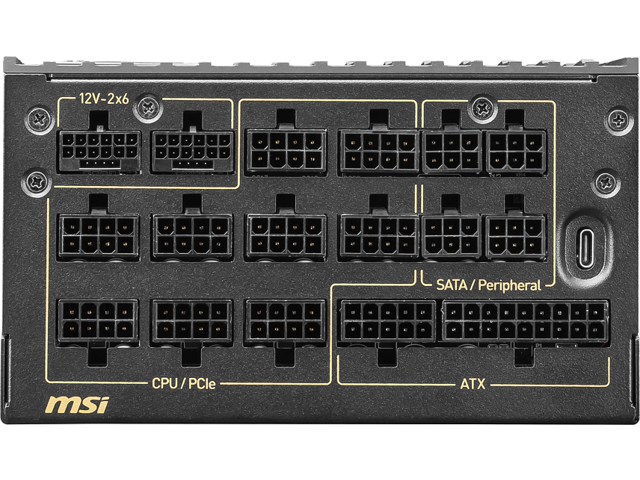 MSI - MEG Ai1600T PCIE5 1600W ATX 3.1 & PCIe 5.1 Ready Full Modular 80 Plus Titanium Gaming Power Supply - Black - image 11