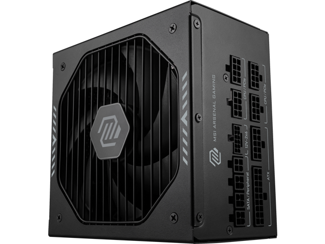 MSI - MAG A1000GLS PCIE5 1000W ATX 3.1 & PCIe 5.1 Ready Full Modular 80 Plus Gold Gaming Power Supply - Black - image 4