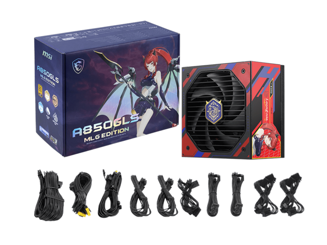 MSI - A850GLS MLG EDITION 850W ATX 3.1 & PCIe 5.1 Ready Fully Modular 80 Plus Gold Gaming Power Supply - Black & Red - image 6