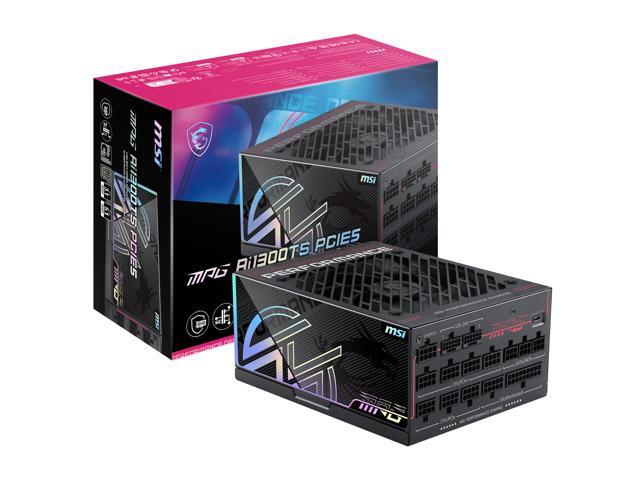 MSI MPG Ai1300TS PCIE5, Fully Modular Gaming 1300W Power Supply, 80+ Titanium, Dual 12V-2x6 Cables, GPU Safeguard+, SiC MOSFETs, Fan Safeguard, ATX... PSU