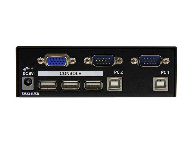 StarTech. com SV231USB 2-port KVM Switch for VGA Computers - USB - Full KVM Kit Cables Included