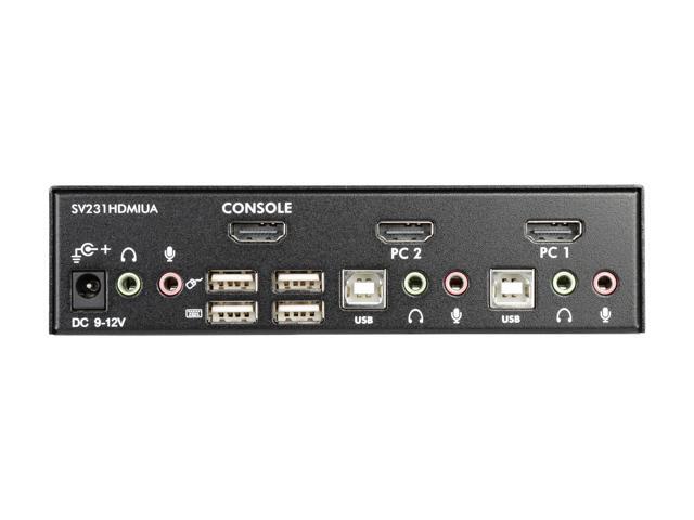 StarTech. com SV231HDMIUA 2 Port USB HDMI KVM Switch w/ Audio & USB 2.0 Hub
