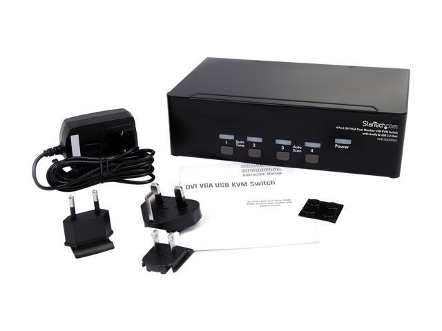 StarTech. com SV431DDVDUA 4-Port DVI and VGA, USB KVM Switch with Audio and USB 2.0 Hub