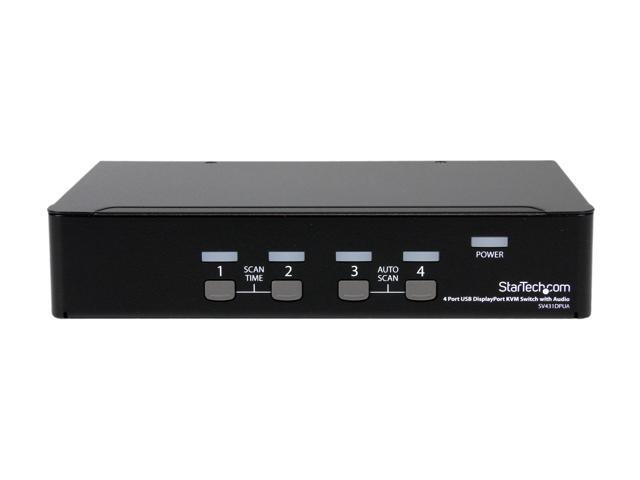 StarTech. com SV431DPUA DisplayPort KVM - 4 Port with 7.1 Audio - 2560 x 1600 @ 60Hz - USB 2.0 Hub - KVM Switch 4 Port - USB KVM - KVM DisplayPort