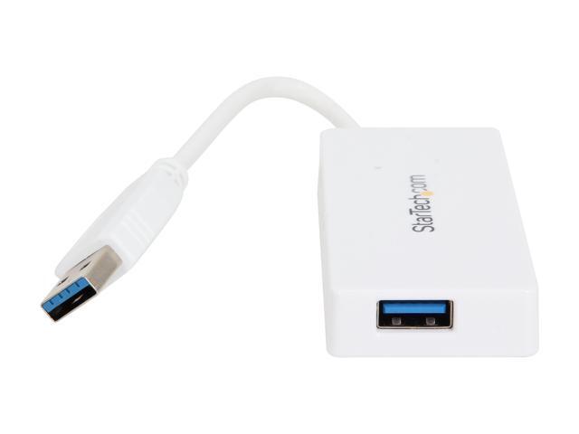 StarTech. com ST4300MINU3W 4 Port USB 3.0 Hub - Built-in Cable - Compact - SuperSpeed - White - USB Splitter - USB Port Expander - USB 3 Hub