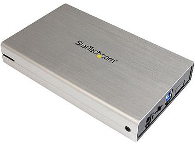 StarTech S3510SMU33 3.5in Silver Aluminum USB 3.0 External SATA III SSD / HDD Enclosure with UASP - Portable USB 3 3.5' SATA Hard Drive Enclosure